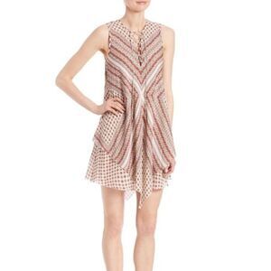 Derek Lam 10 Crosby Red Cream Handkerchief Dress 4